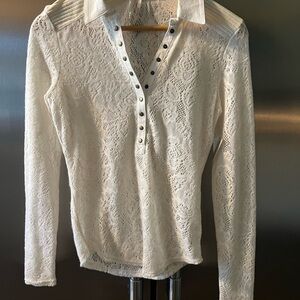 Free People lace polo top